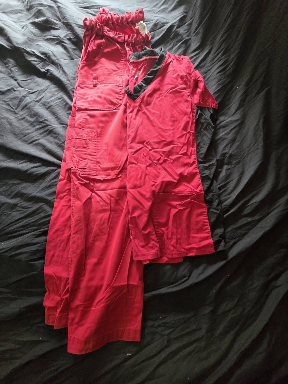 UA Scrubs Women's Red Scrub Top & Cargo Pants